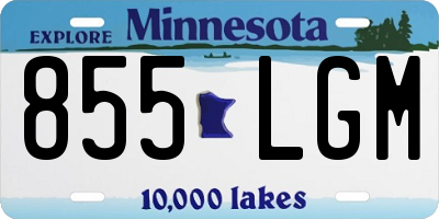 MN license plate 855LGM