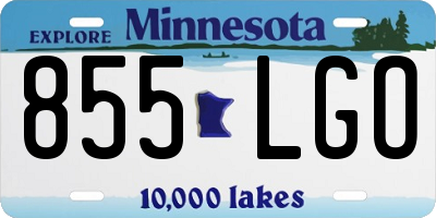 MN license plate 855LGO