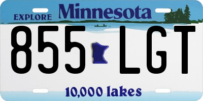 MN license plate 855LGT