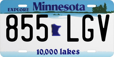 MN license plate 855LGV