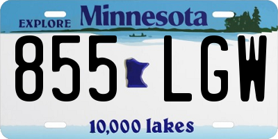MN license plate 855LGW