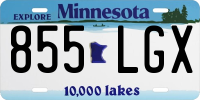 MN license plate 855LGX