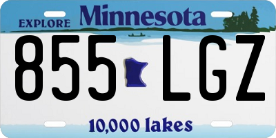 MN license plate 855LGZ