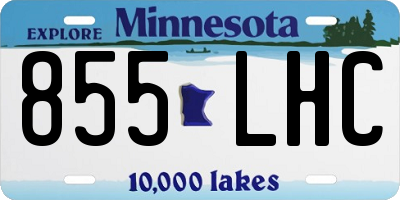 MN license plate 855LHC