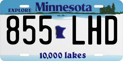 MN license plate 855LHD