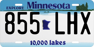 MN license plate 855LHX
