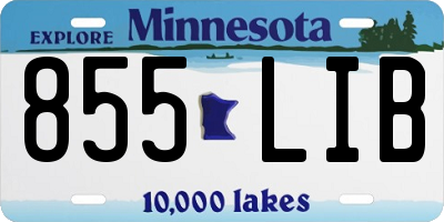 MN license plate 855LIB