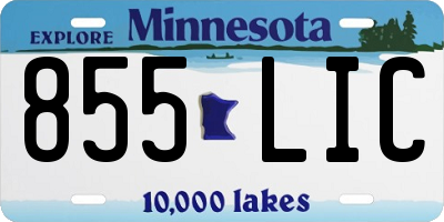 MN license plate 855LIC