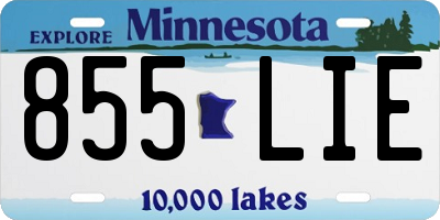 MN license plate 855LIE