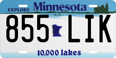 MN license plate 855LIK