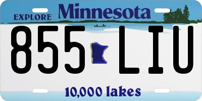 MN license plate 855LIU