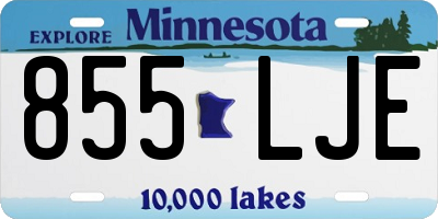 MN license plate 855LJE