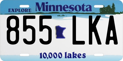 MN license plate 855LKA