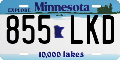 MN license plate 855LKD