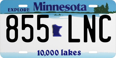 MN license plate 855LNC