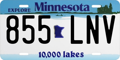 MN license plate 855LNV