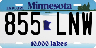 MN license plate 855LNW
