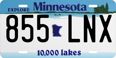 MN license plate 855LNX