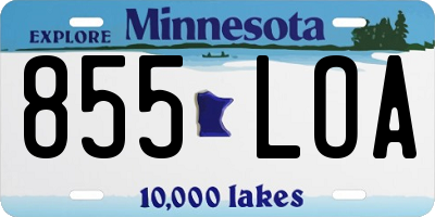 MN license plate 855LOA