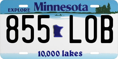 MN license plate 855LOB