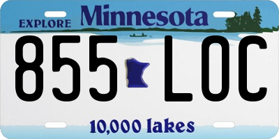 MN license plate 855LOC