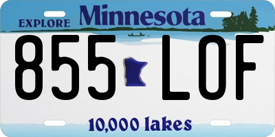 MN license plate 855LOF