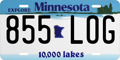 MN license plate 855LOG