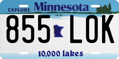 MN license plate 855LOK