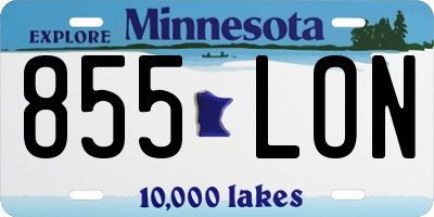 MN license plate 855LON