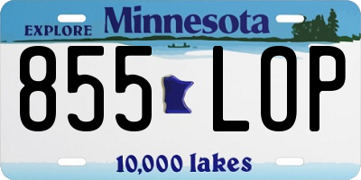 MN license plate 855LOP