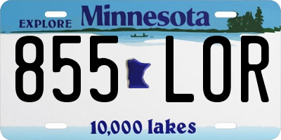 MN license plate 855LOR