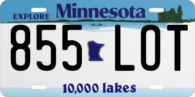MN license plate 855LOT