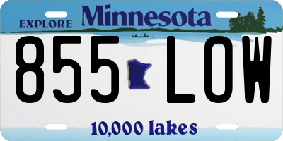 MN license plate 855LOW