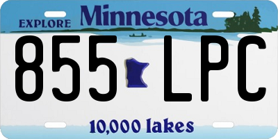 MN license plate 855LPC