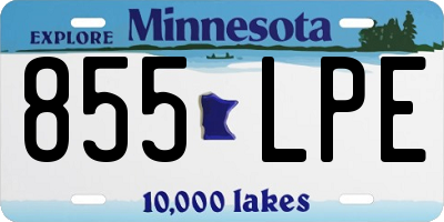 MN license plate 855LPE