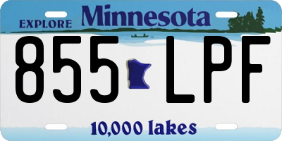 MN license plate 855LPF