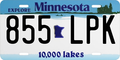 MN license plate 855LPK