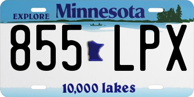 MN license plate 855LPX