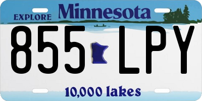 MN license plate 855LPY
