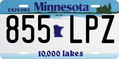 MN license plate 855LPZ