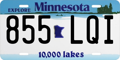 MN license plate 855LQI