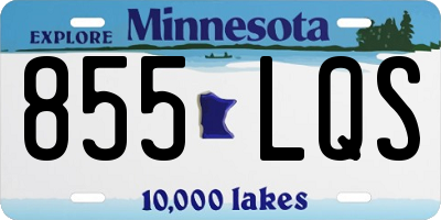 MN license plate 855LQS