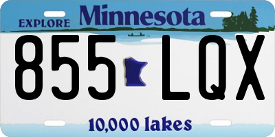 MN license plate 855LQX