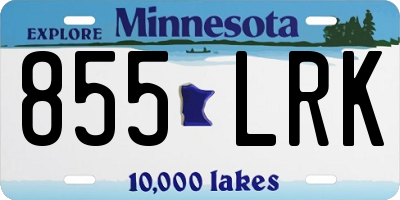 MN license plate 855LRK