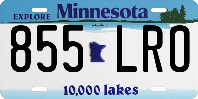 MN license plate 855LRO