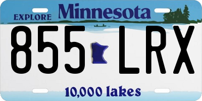 MN license plate 855LRX