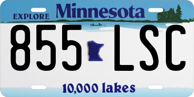 MN license plate 855LSC