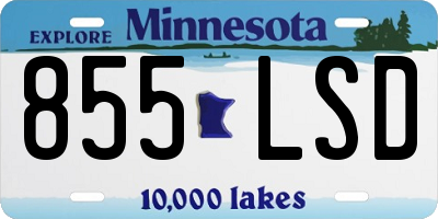 MN license plate 855LSD