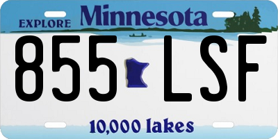 MN license plate 855LSF
