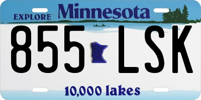 MN license plate 855LSK